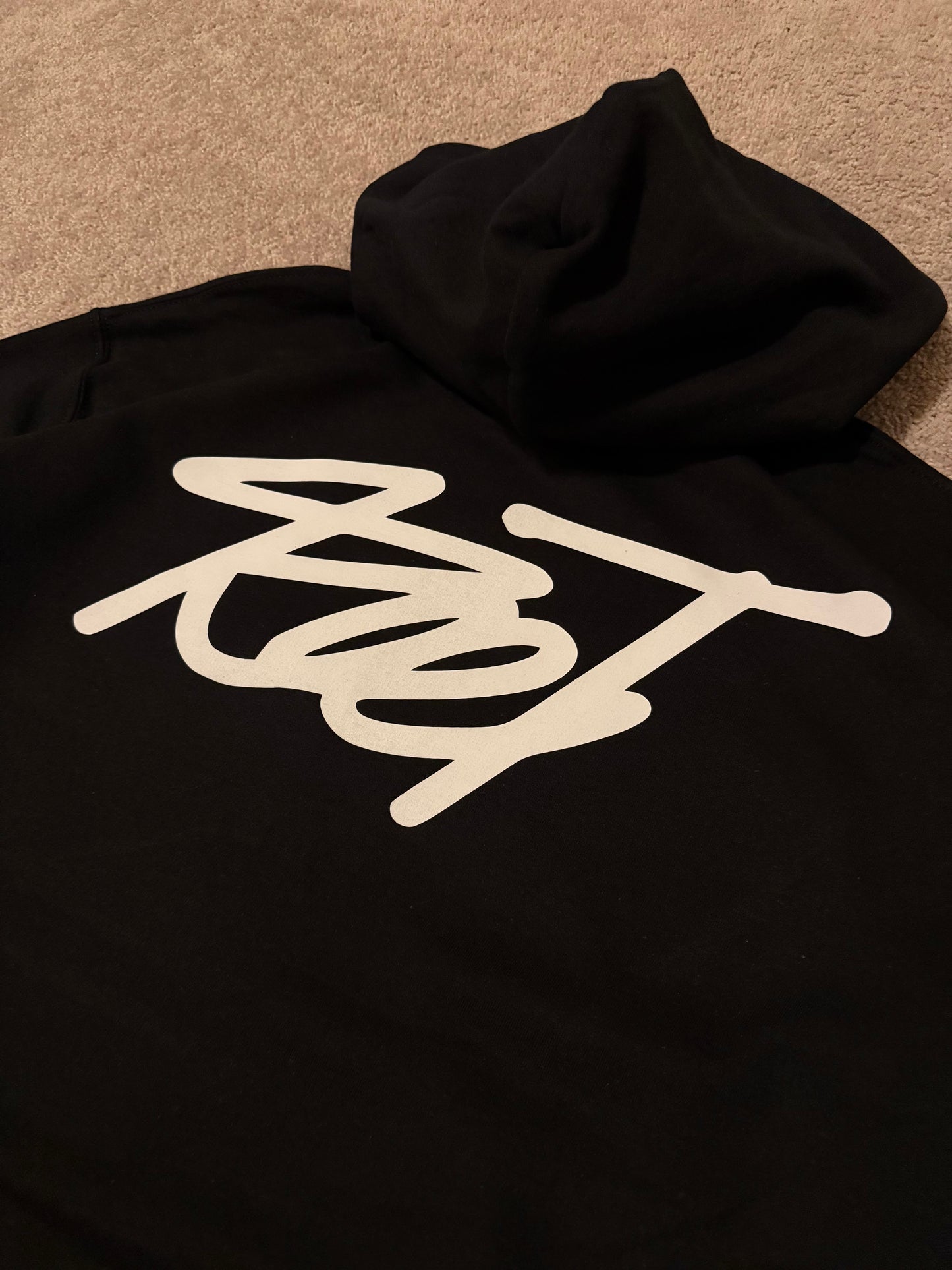 Cursive Style Hoodie - Black
