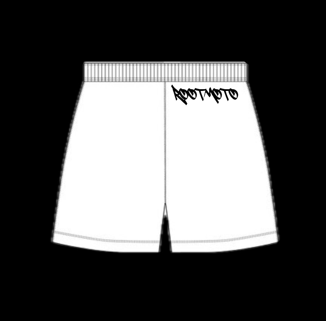 Root Shorts Cursive Style - Black/White