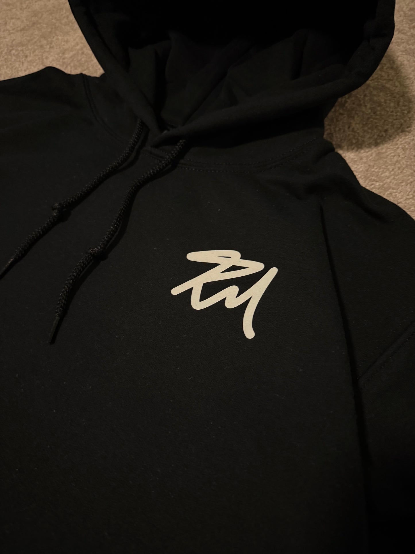 Cursive Style Hoodie - Black