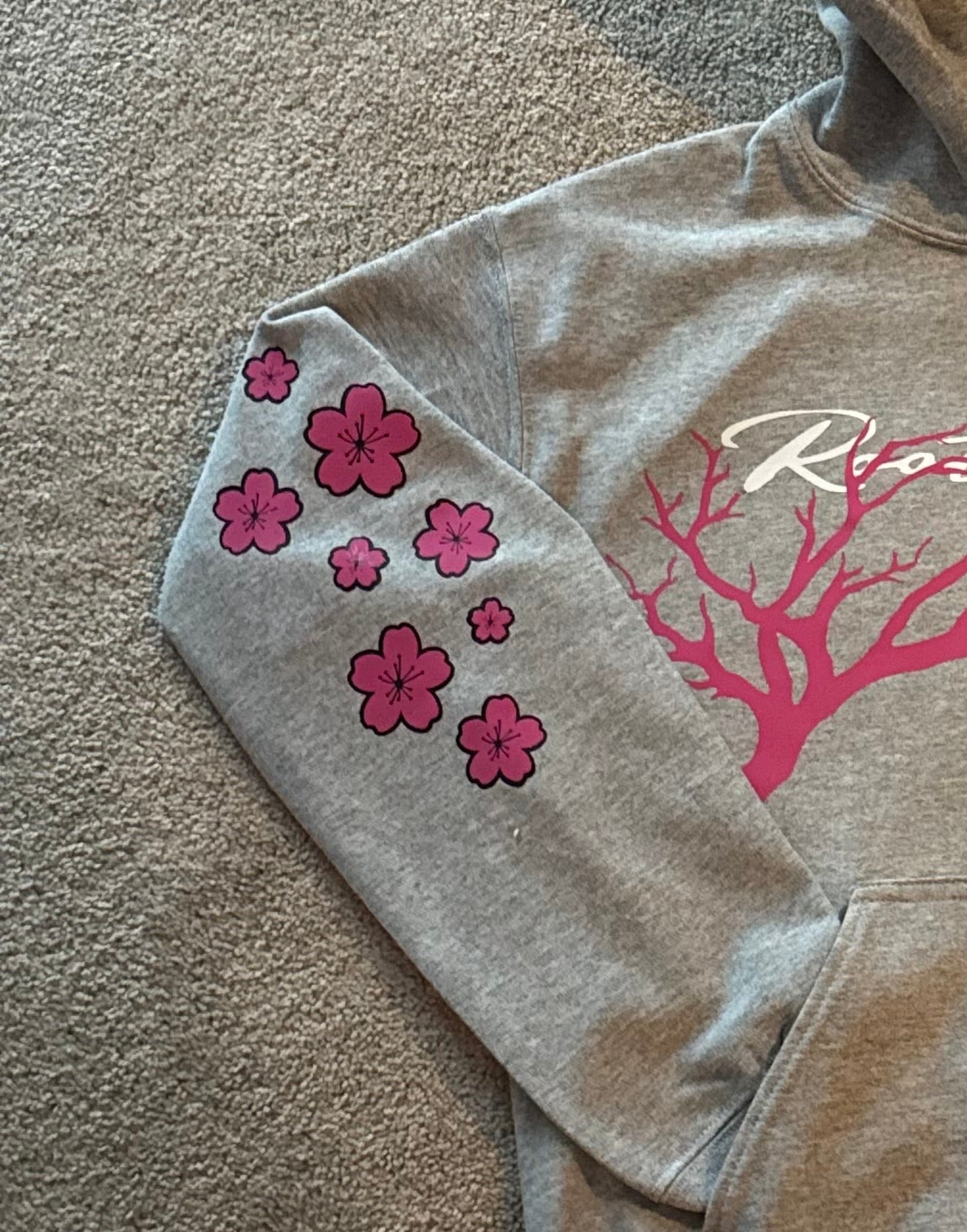 Root Hoodie - Grey (Cherry Blossom style)