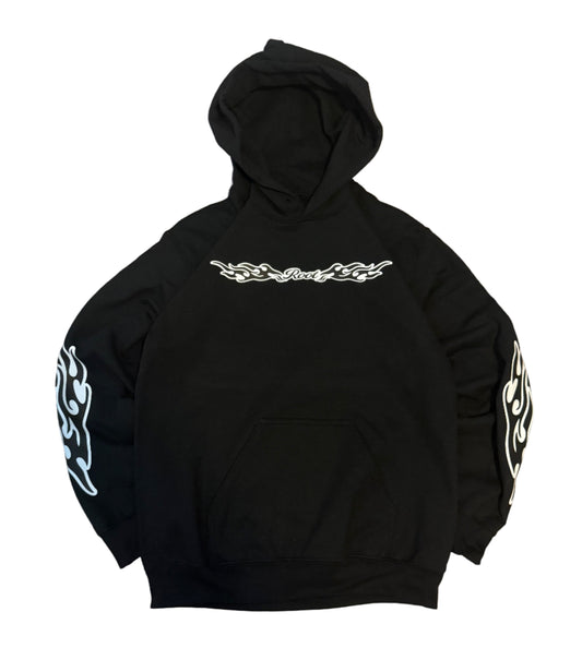 Root hoodie black (flames)