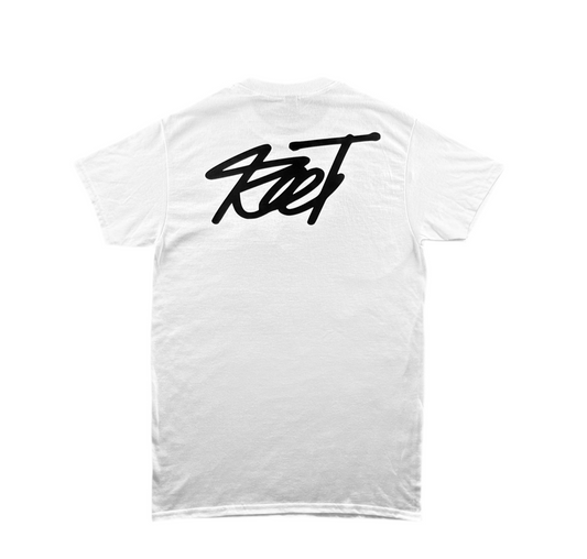 RootMoto T-shirt - White (Cursive Style)