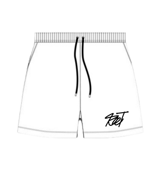 Root Shorts Cursive Style - Black/White